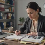 Personal injury lawyer reviewing accident claim documents medical records and case evidence before filing a legal claim.